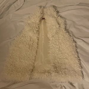 Ivory furry vest